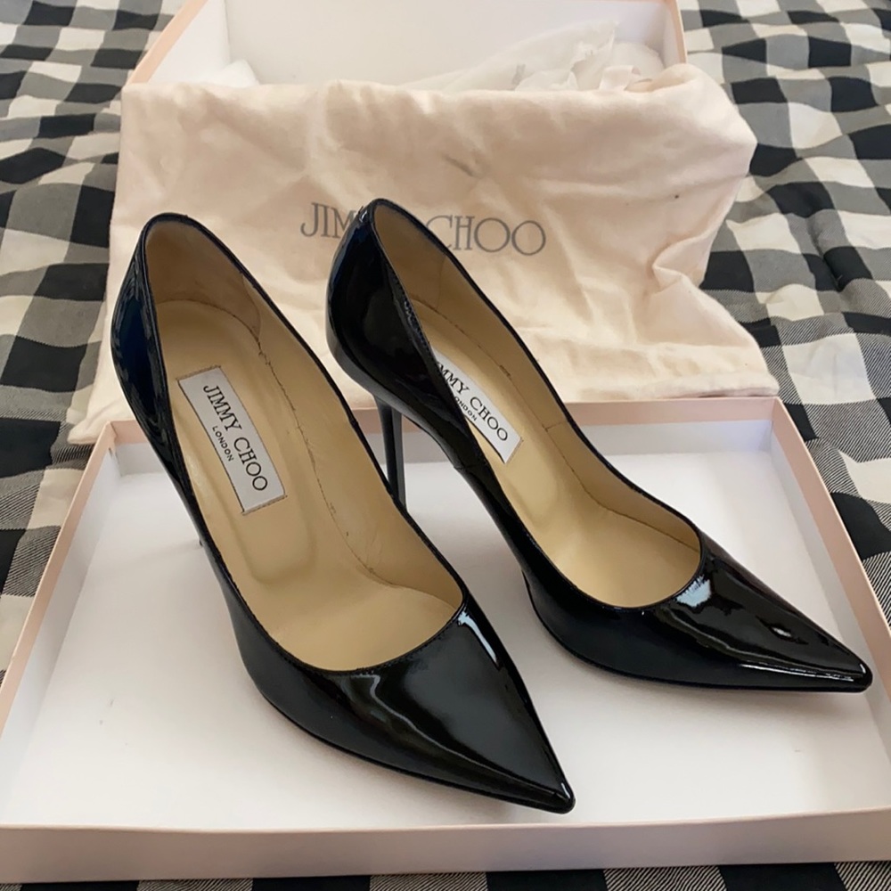 Patent leather pumps